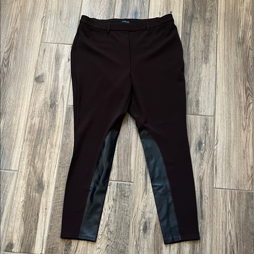 NEW! White House Black Market Dark Brown and Faux Leather Leggings